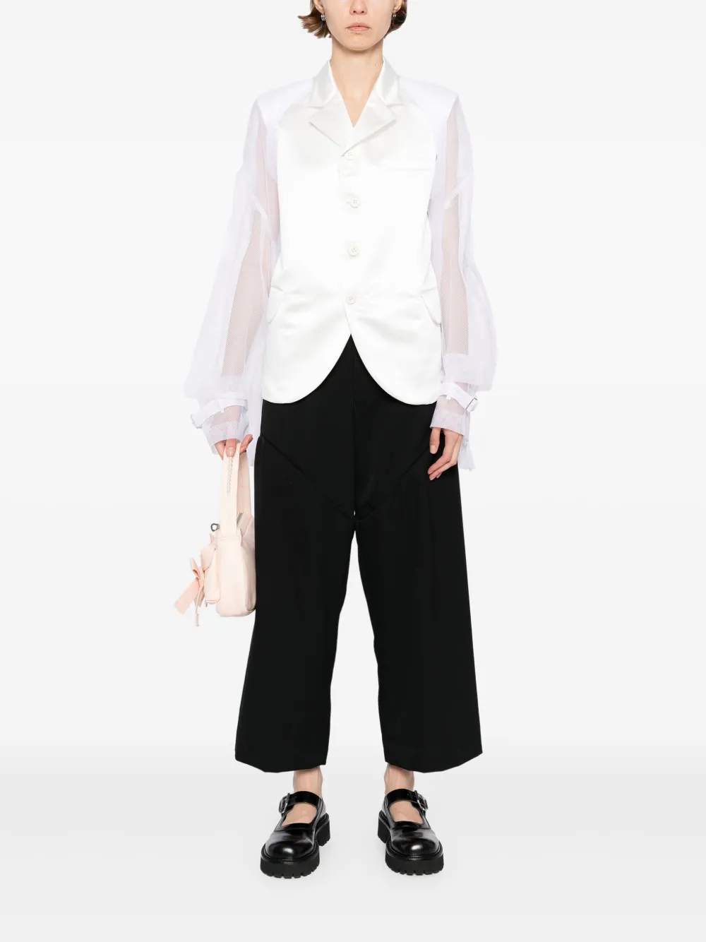 Comme Des Garçons Broek met wijde pijpen - Zwart