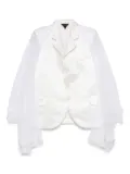 Comme Des Garçons tulle-inserts blazer - White