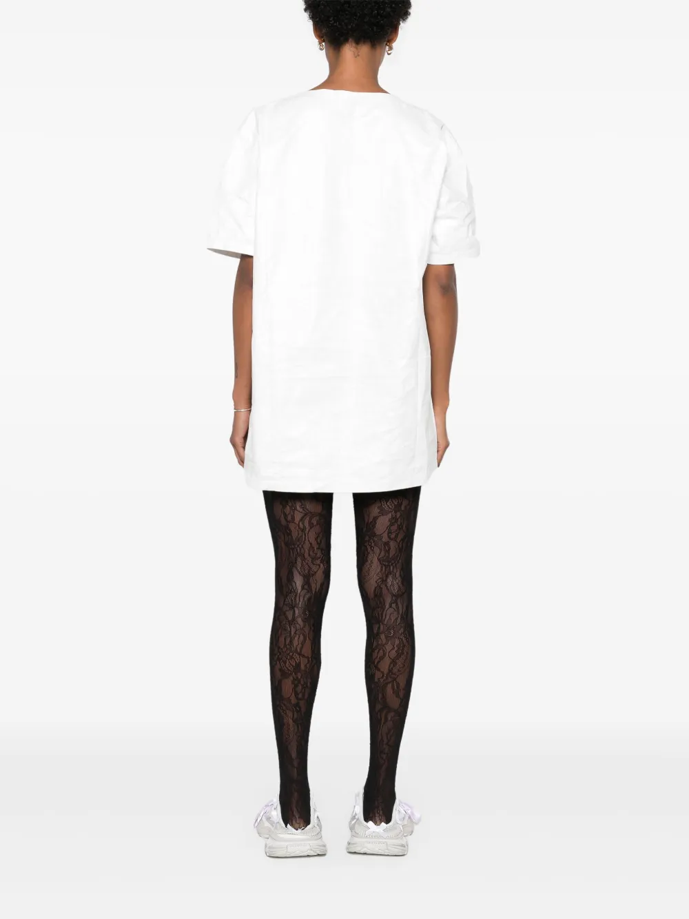 Fiorucci T-shirtjurk met logoprint Wit
