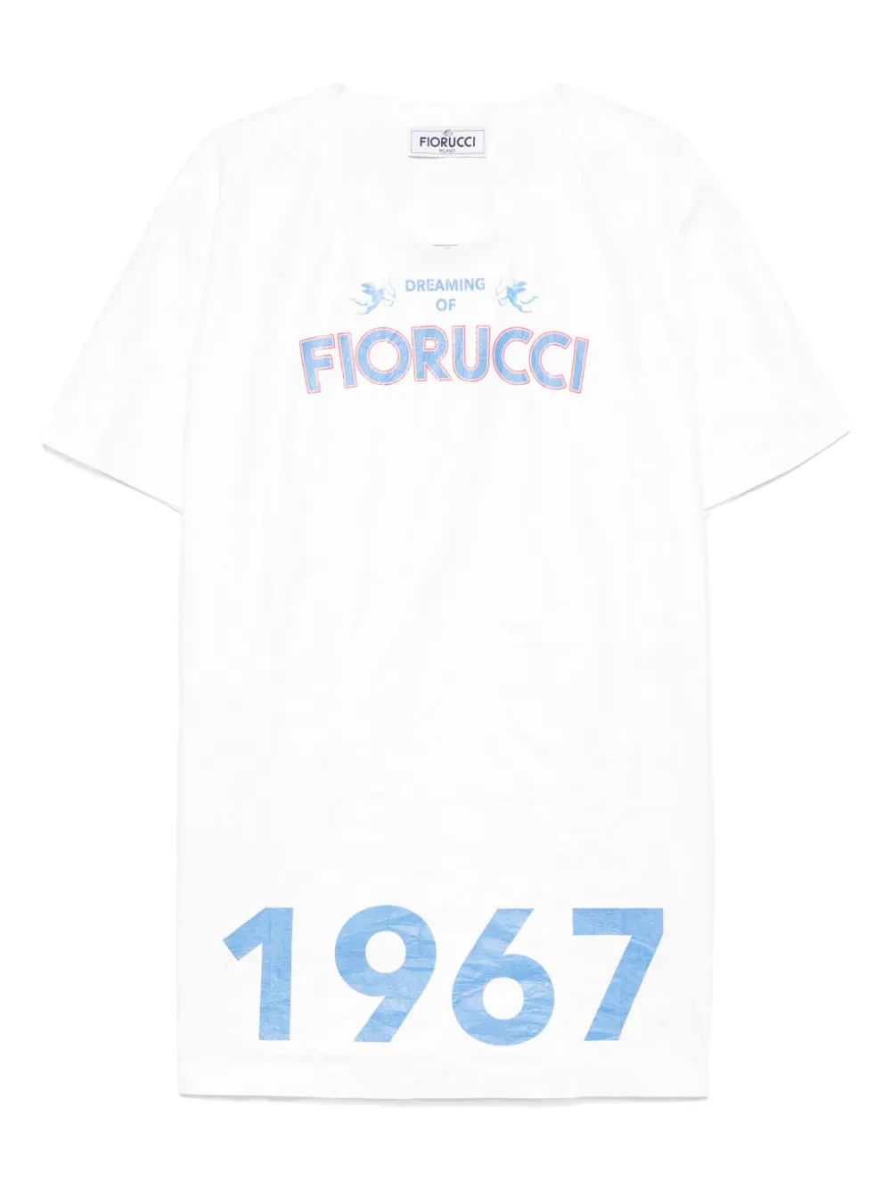 Fiorucci T-shirtjurk met logoprint Wit