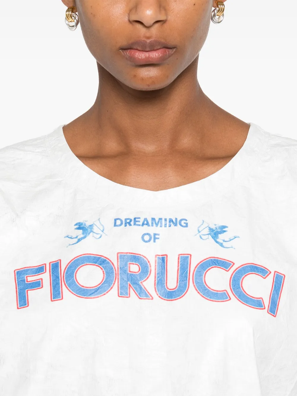 Fiorucci T-shirtjurk met logoprint Wit