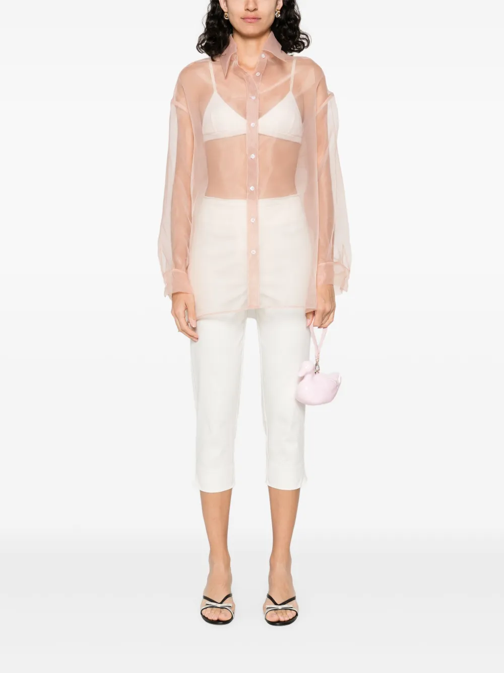 Fiorucci Semi-doorzichtig blouse Beige
