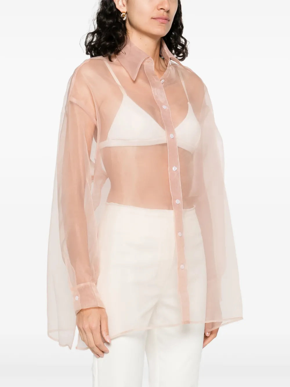 Fiorucci Semi-doorzichtig blouse Beige