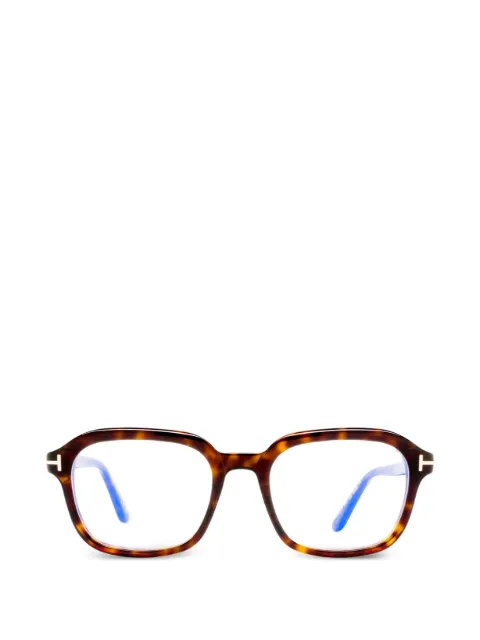 TOM FORD Eyewear tortoiseshell-effect rectangle-frame glasses