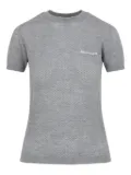 Miu Miu logo-intarsia T-shirt - Grey