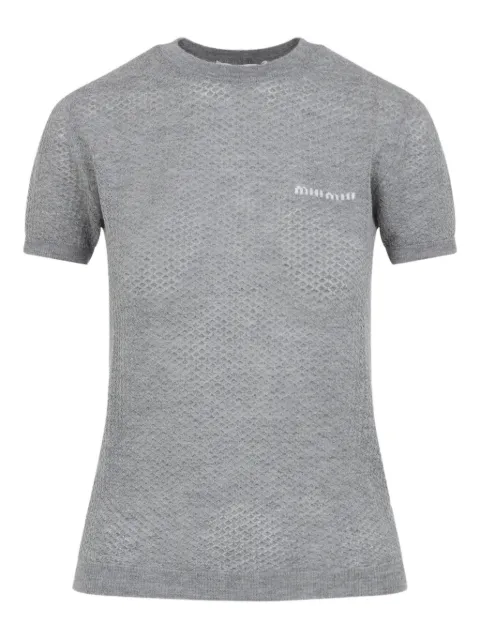 Miu Miu logo-intarsia T-shirt