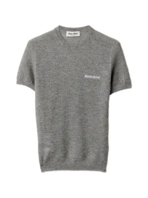 Miu Miu logo-intarsia T-shirt