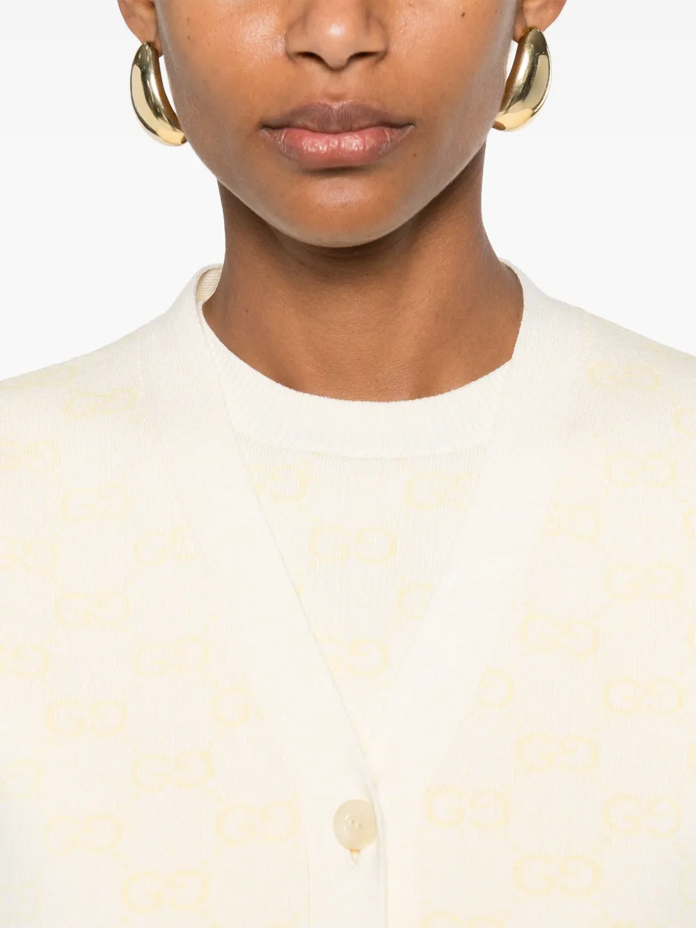 Shop Gucci Gg-jacquard Cardigan