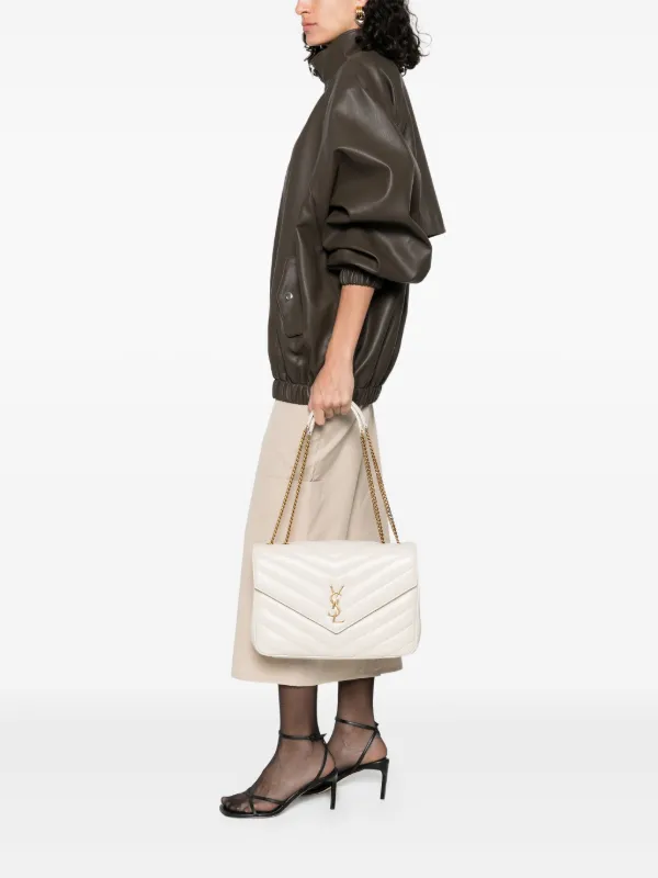 Saint Laurent ルル レザーショルダーバッグ L | ニュートラル