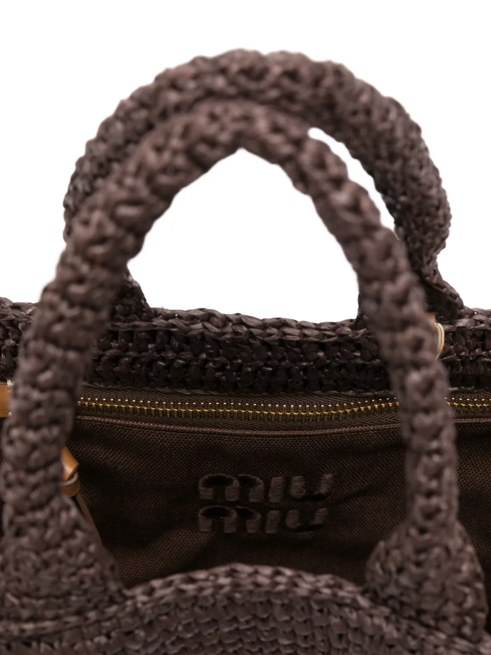 Miu Gehaakte shopper Bruin