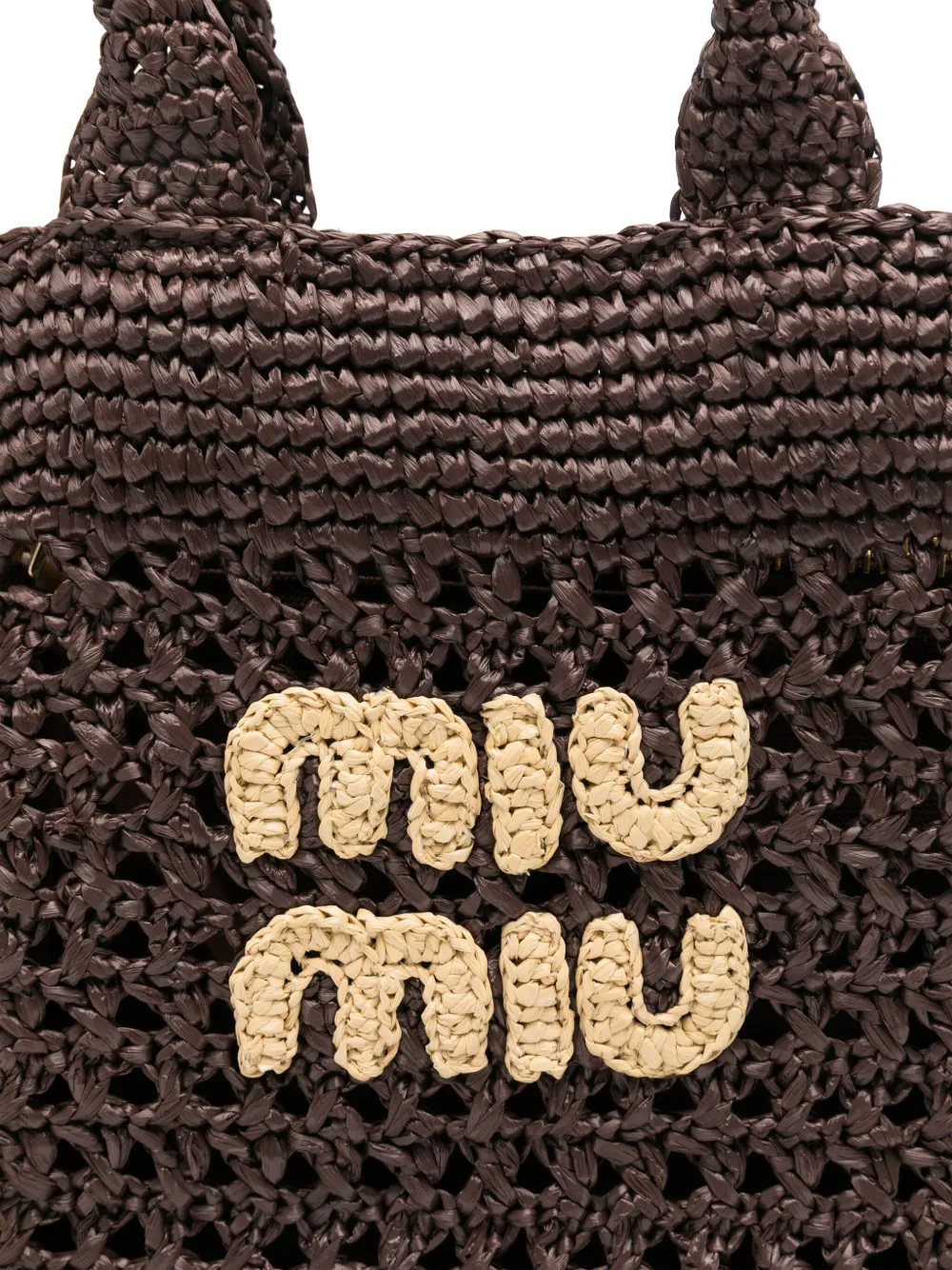 Miu Gehaakte shopper Bruin