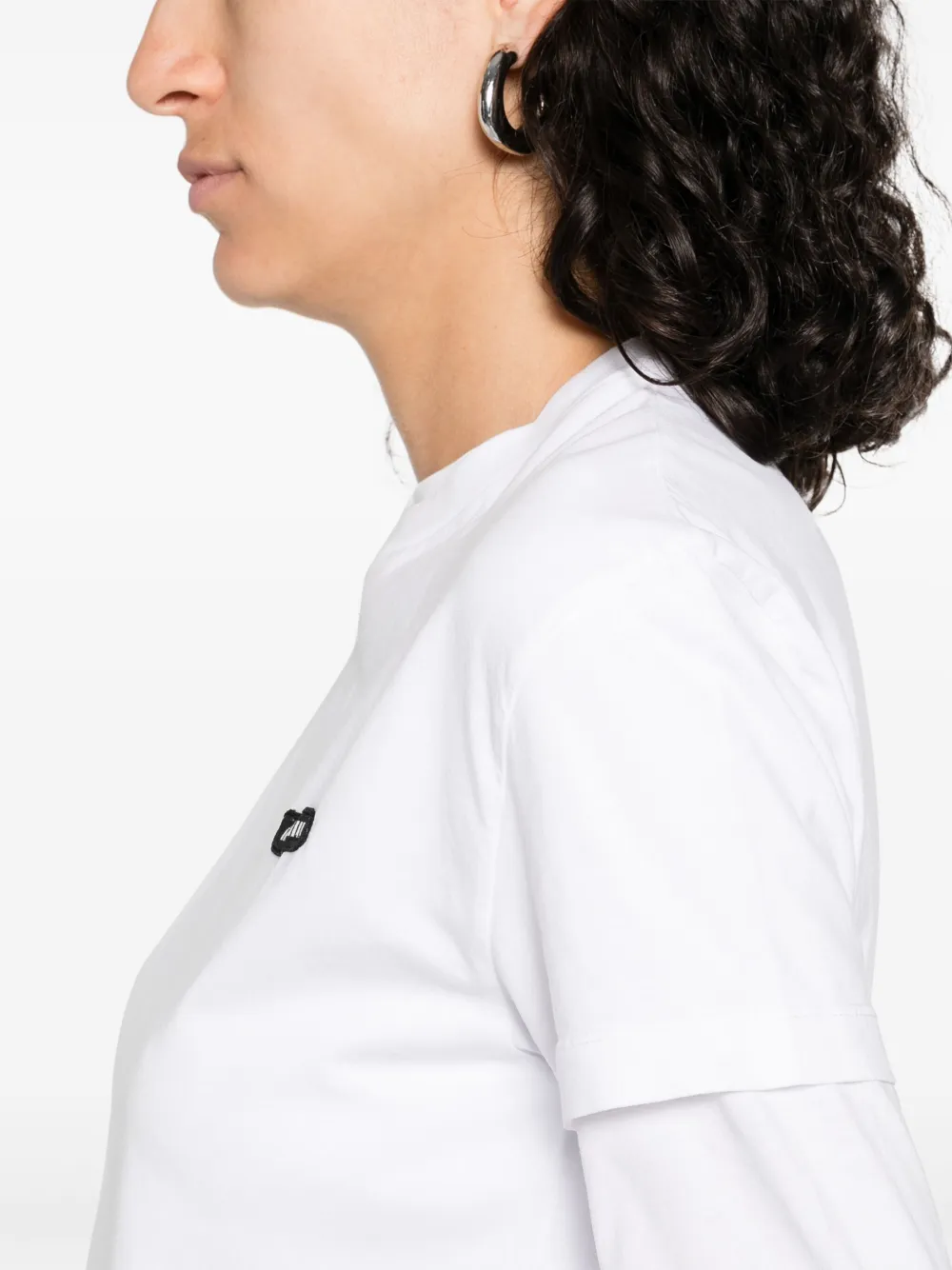 Miu T-shirt met logo-applicatie Wit