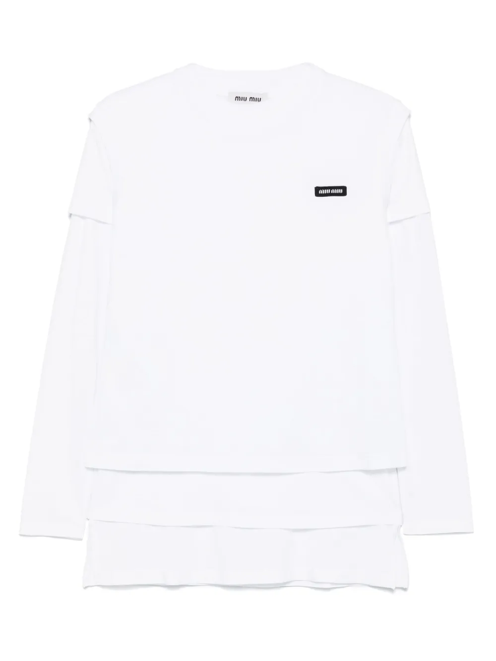 Miu T-shirt met logo-applicatie Wit