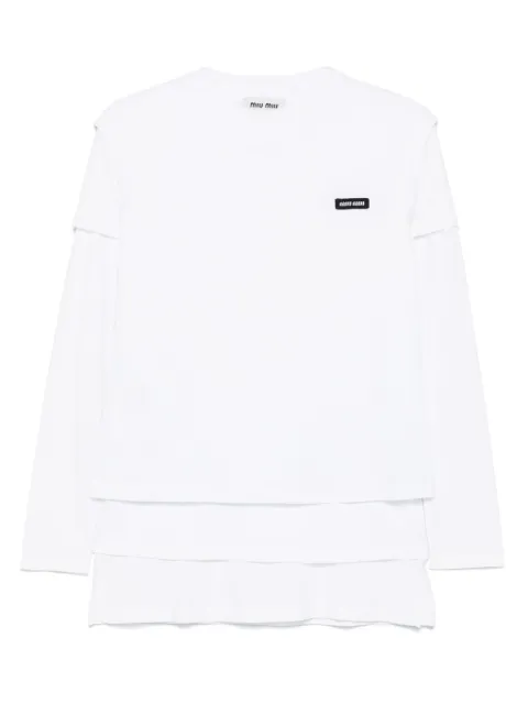 Miu Miu logo-appliqué T-shirt 