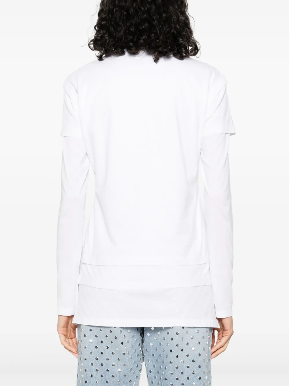 Miu T-shirt met logo-applicatie Wit