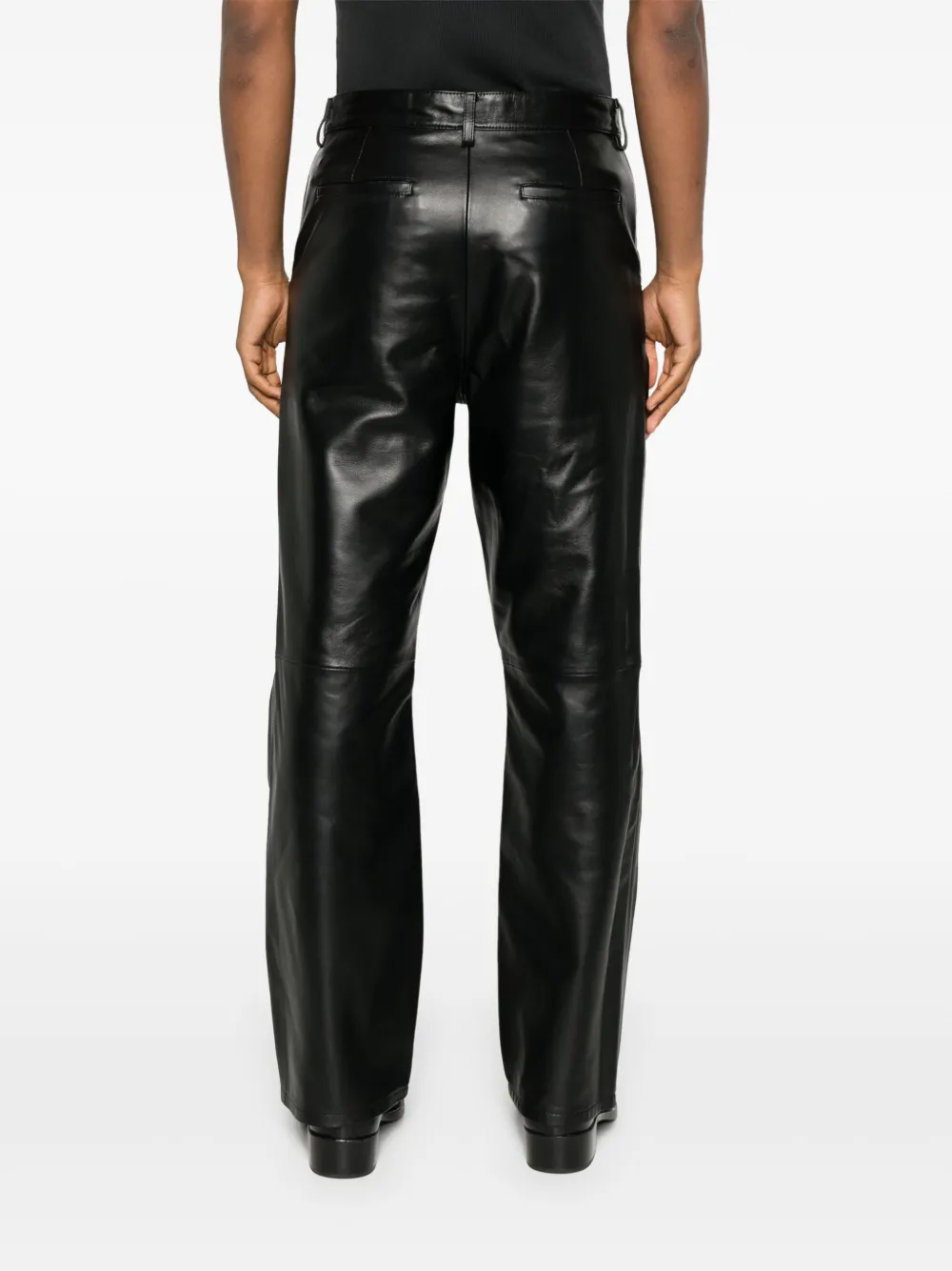 TONYWACK Leren broek Zwart