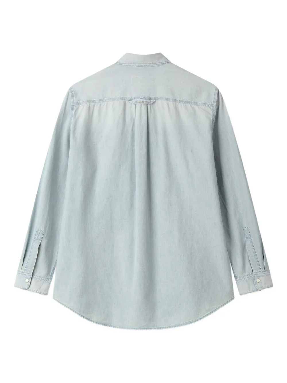 Man On The Boon. chambray shirt - Blauw
