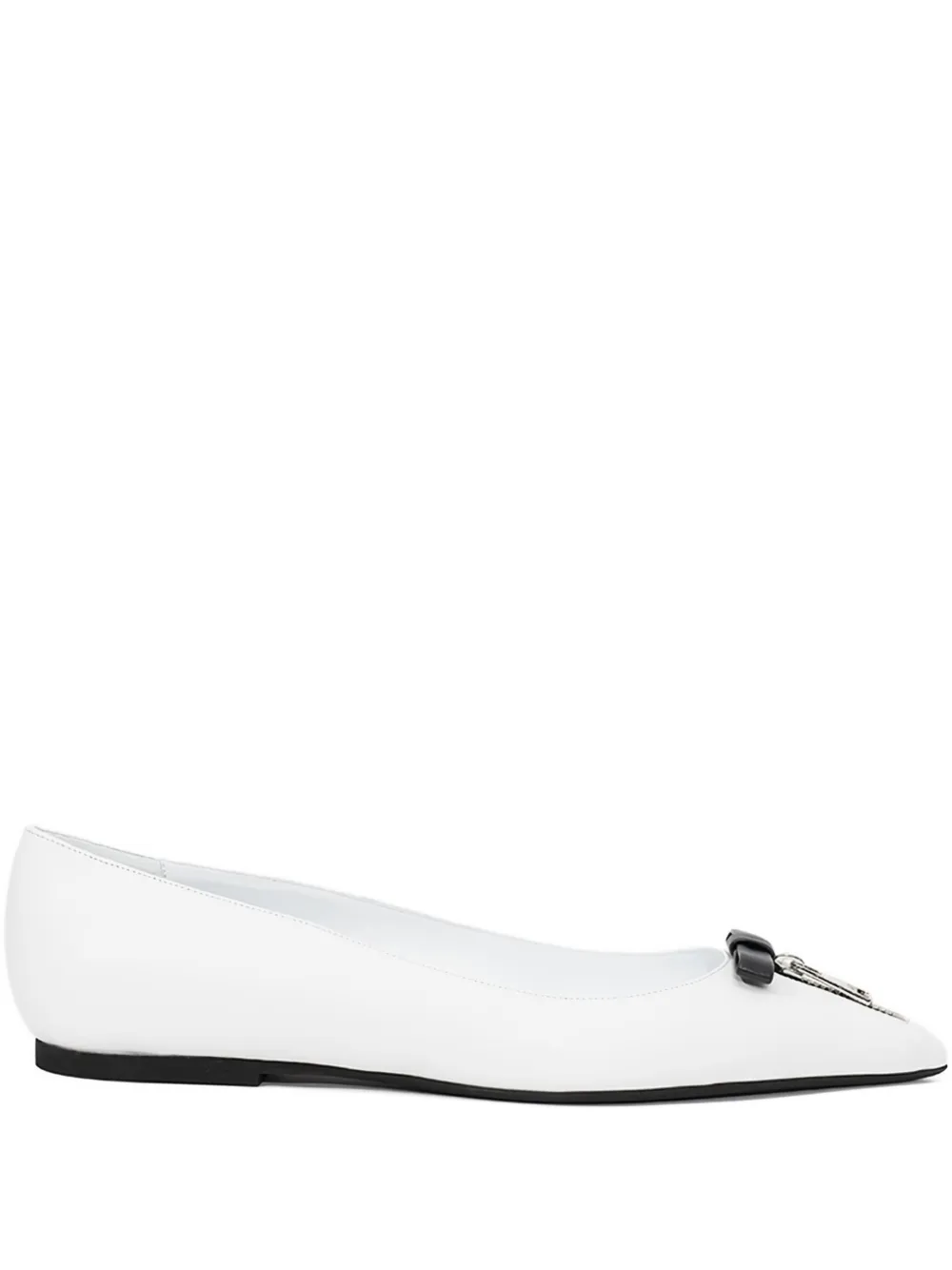 Nº21 zip-detail ballet flats | White | Image 1