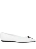 Nº21 zip-detail ballet flats - White