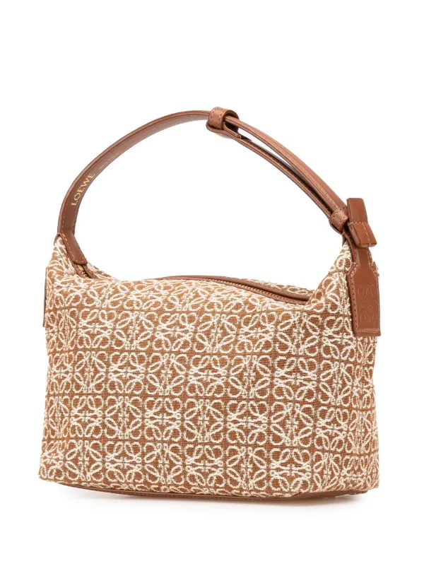 Loewe Pre-Owned 2022 Small Anagram Canvas Cubi Bag Handbag Loewe Pre-Owned 2022 Small Anagram Canvas Cubi Bag Handbag