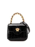 Versace Pre-Owned 2000-2024 Mini Croc Embossed La Medusa satchel - Black