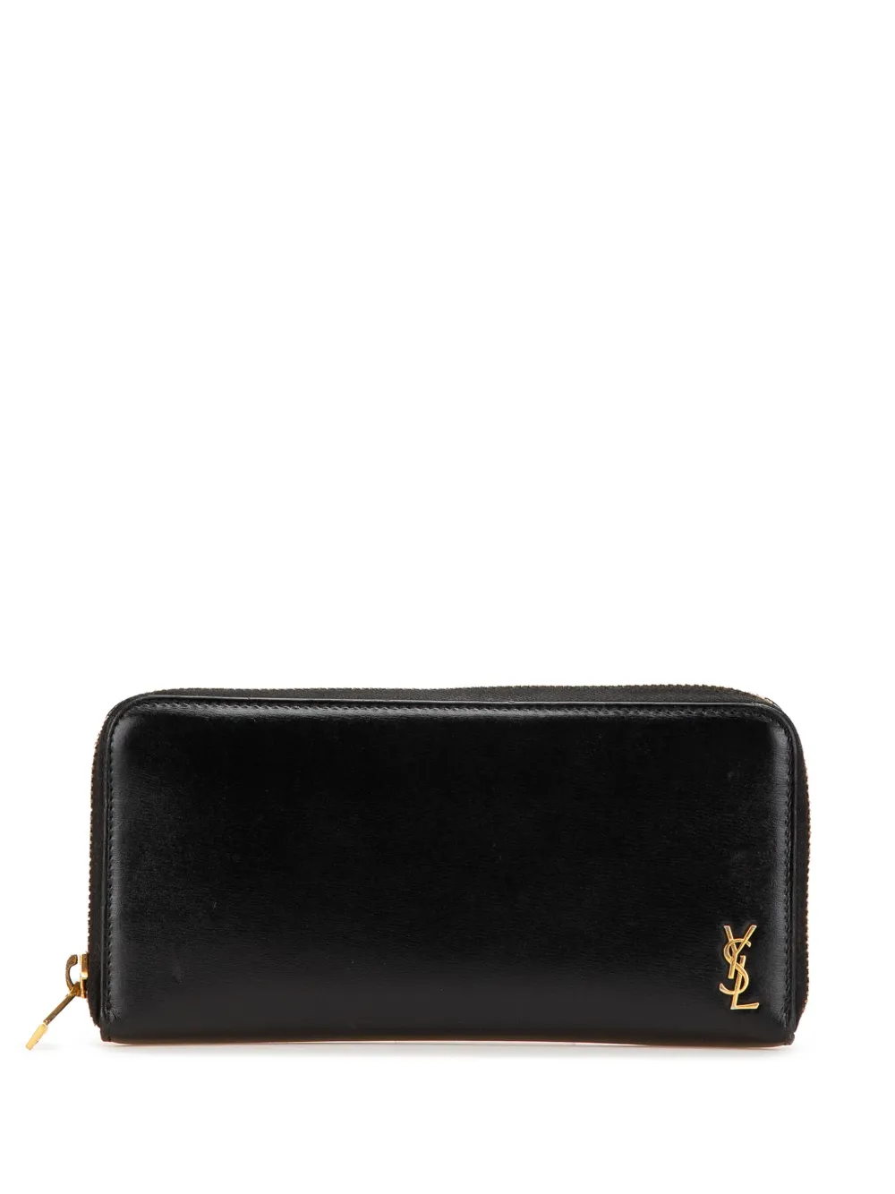 Saint Laurent Pre-Owned 2000-2024 Leather Tiny Cassandre Zip Around Wallet long wallets | Black | Image 1