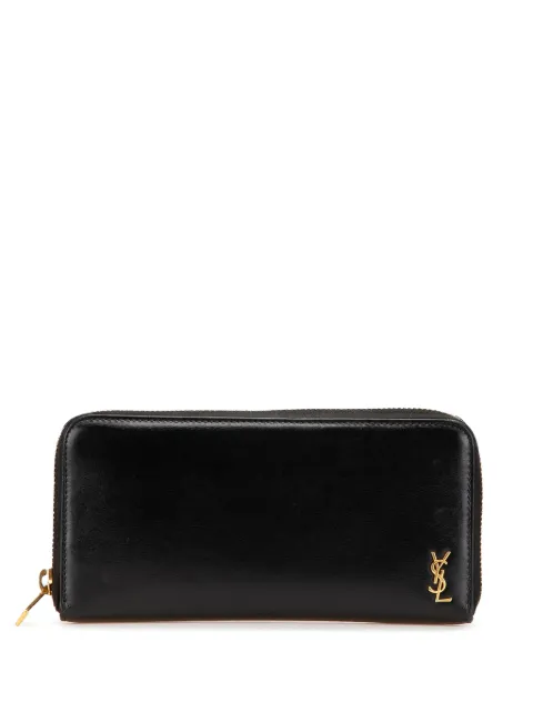 Saint Laurent Pre-Owned 2000-2024 Leather Tiny Cassandre Zip Around Wallet long wallets