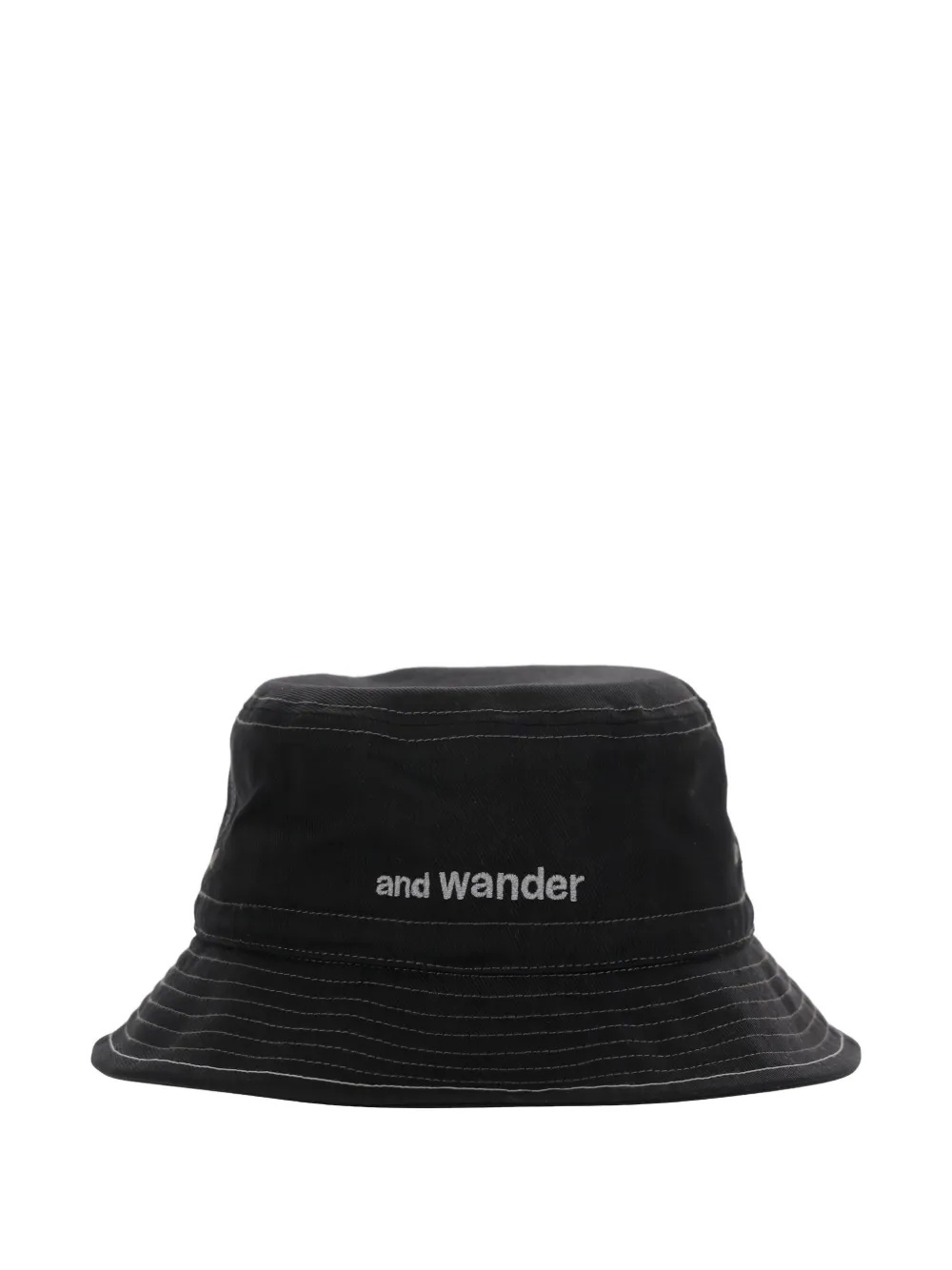 and Wander logo-embroidered bucket hat | Black | Image 1