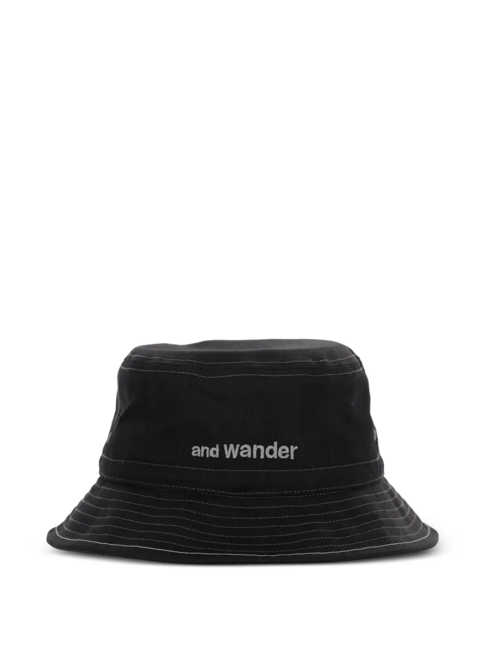 and Wander logo-embroidered bucket hat | Black | Image 1