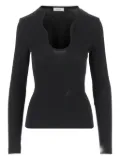 Ferragamo rippled-neckline top - Black