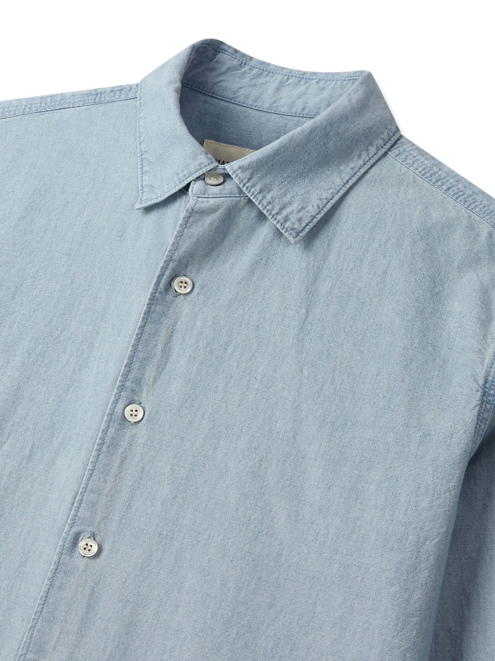 Man On The Boon. Chambray overhemd Blauw