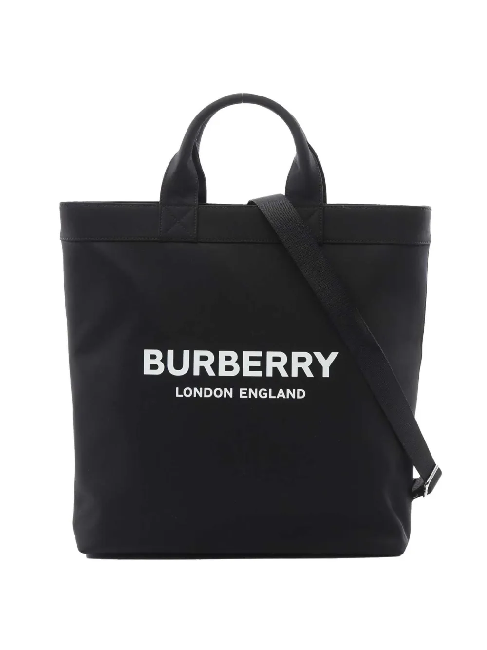 Pre-owned Burberry 2018-2024 Econyl Logo Artie Convertible Tote Satchel