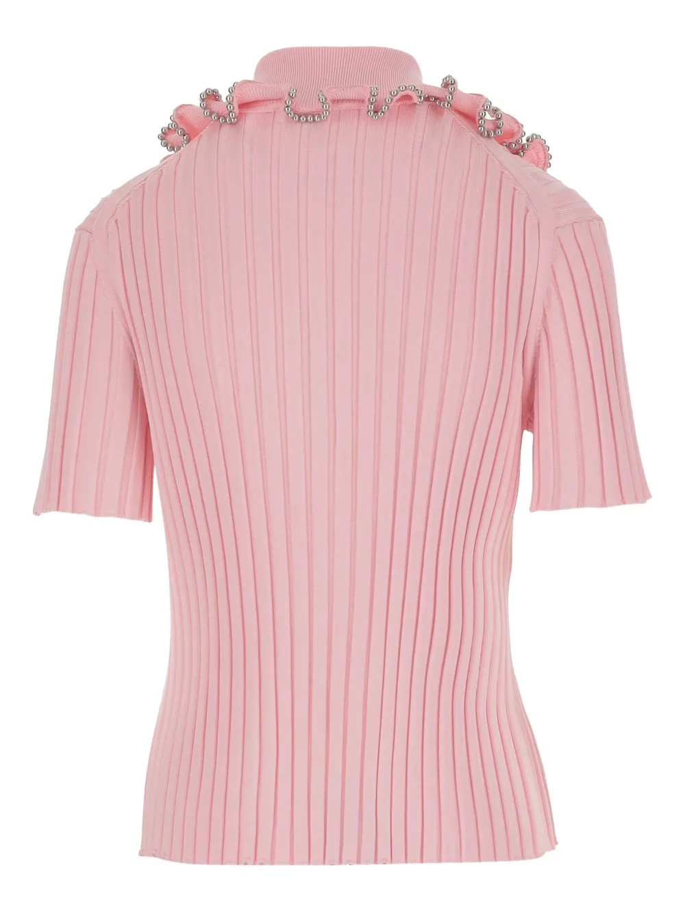 Jil Sander ribbed polo top - Roze
