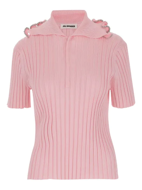 Jil Sander ribbed polo top