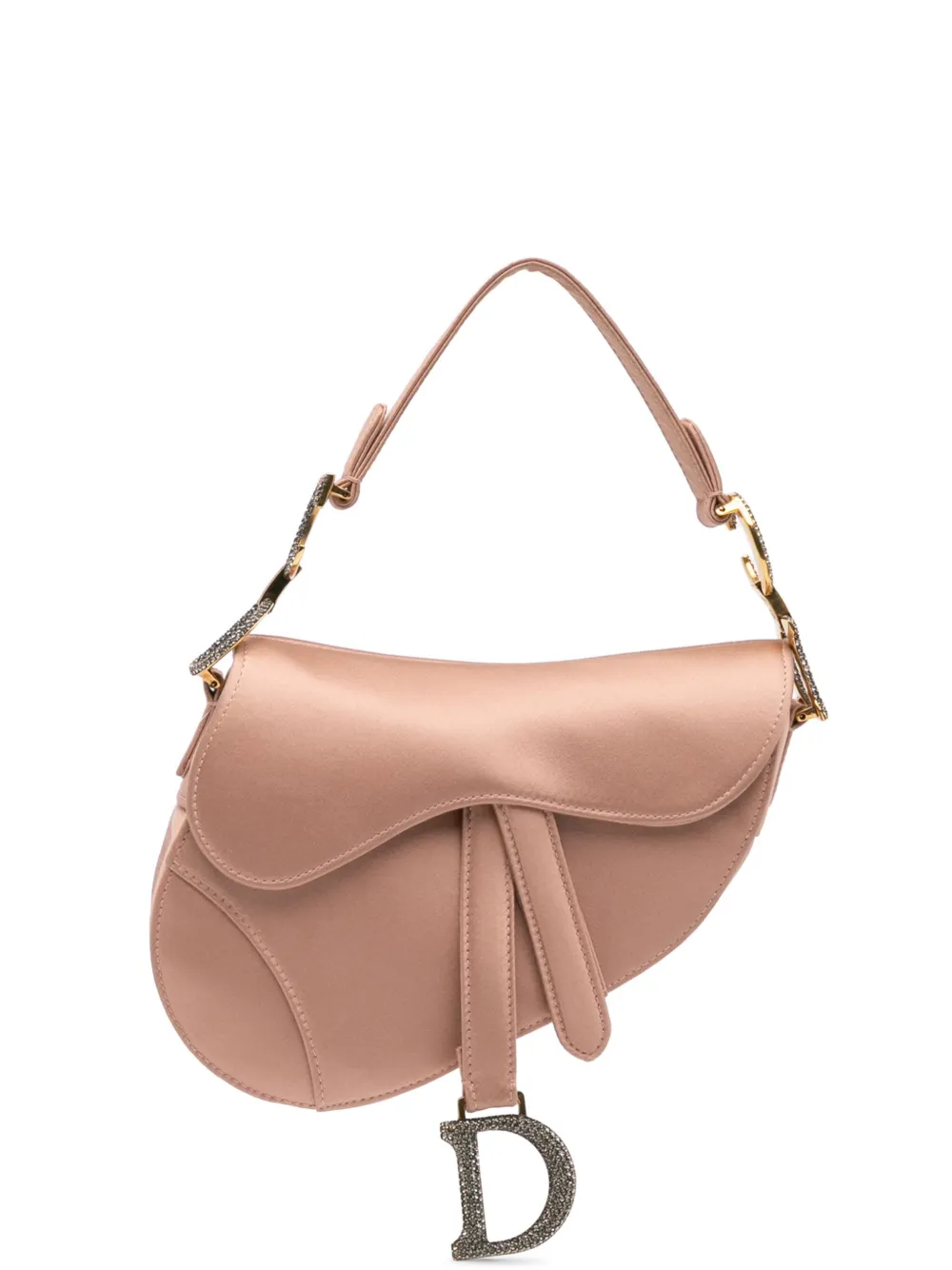 Christian Dior Pre-Owned 2019 ミニ サテン クリスタル サドル サッチェルバッグ - ピンク Christian Dior Pre-Owned 2019 ミニ サテン クリスタル サドル サッチェルバッグ - ピンク