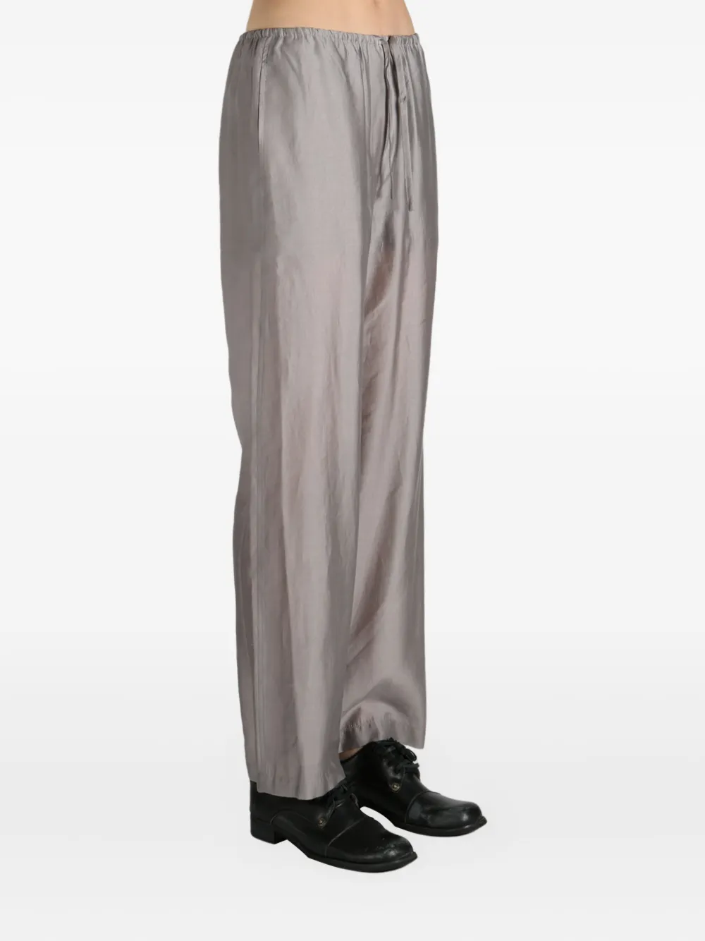 Amomento Broek met trekkoordtaille Grijs