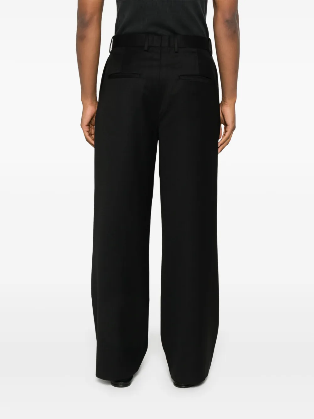 TONYWACK Broek met wijde pijpen Zwart