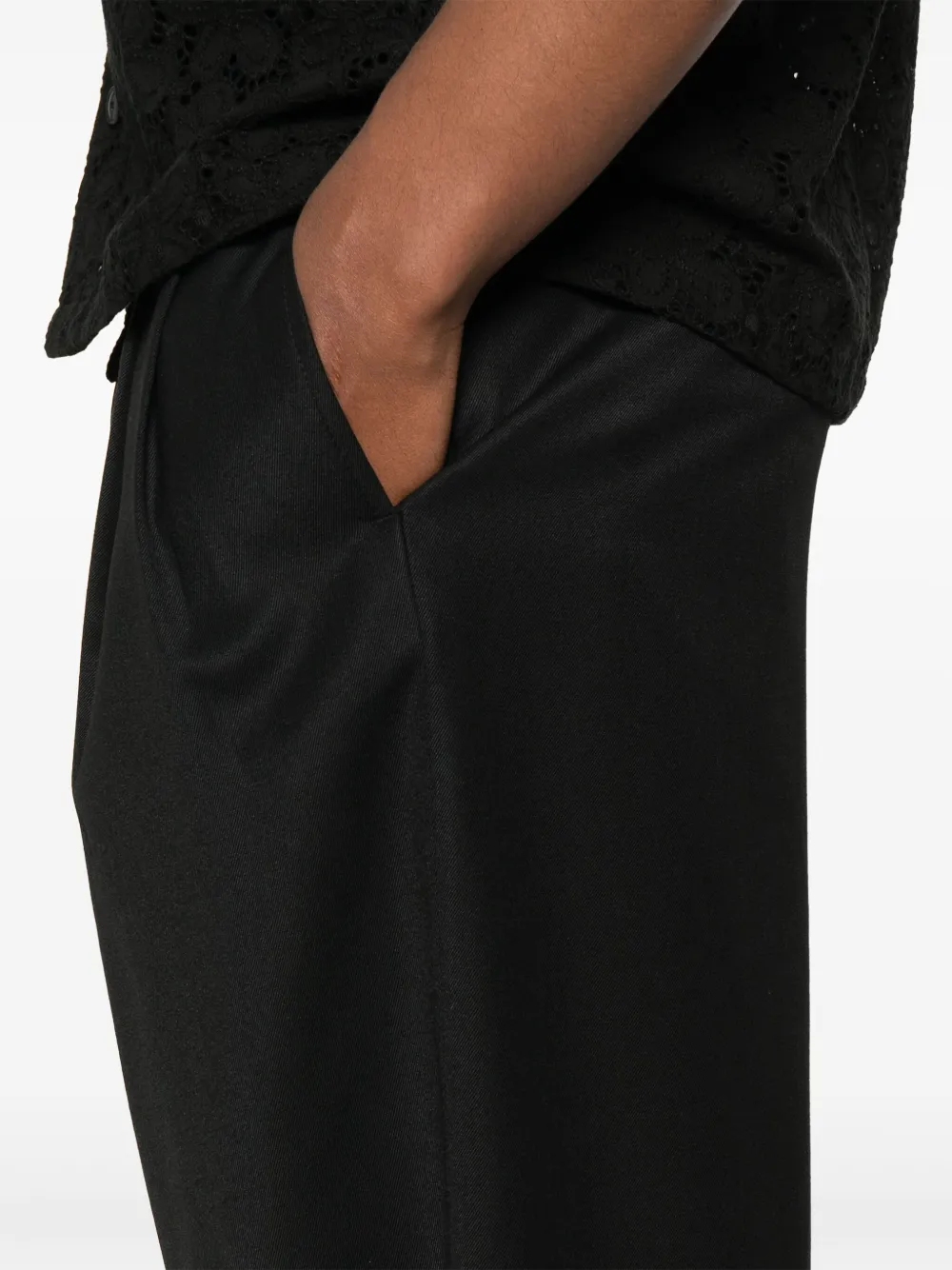 TONYWACK Broek met wijde pijpen Zwart