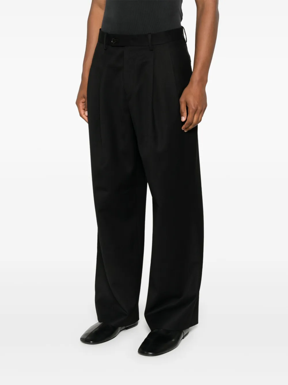 TONYWACK Broek met wijde pijpen Zwart