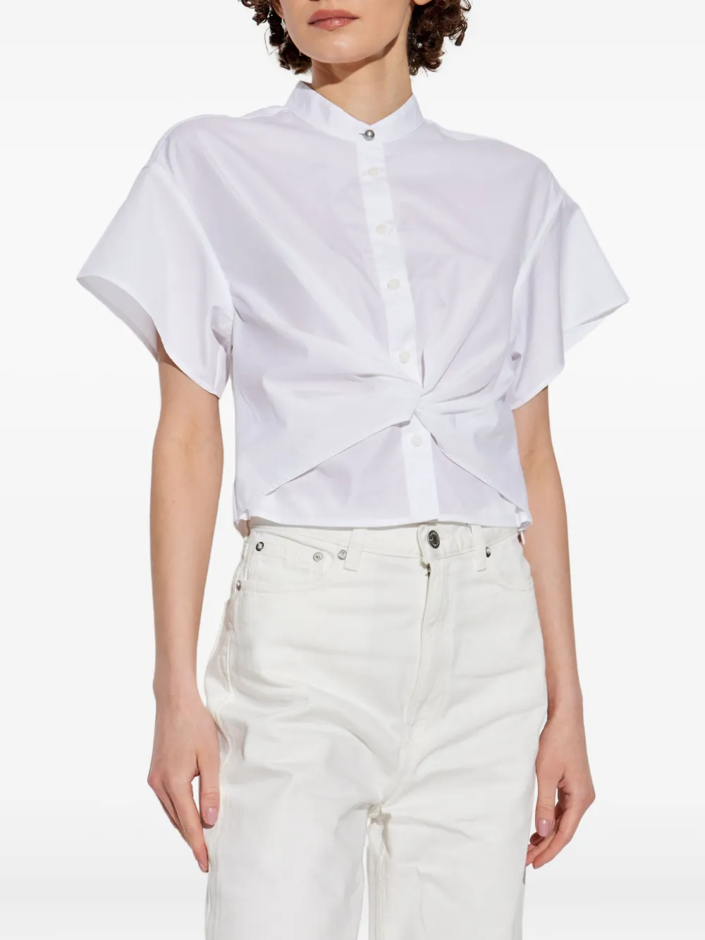 Rag & Bone Gretchen Short Sleeve Poplin Button-up Shirt