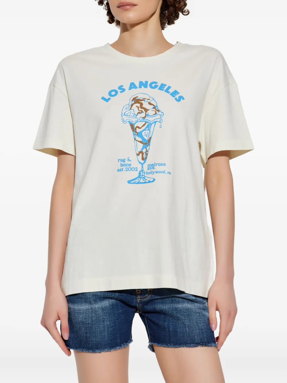 rag & bone LA Ice Cream T-shirt Wit