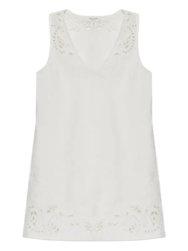 Rag & Bone Embroidered Mini Dress | White | FARFETCH GE