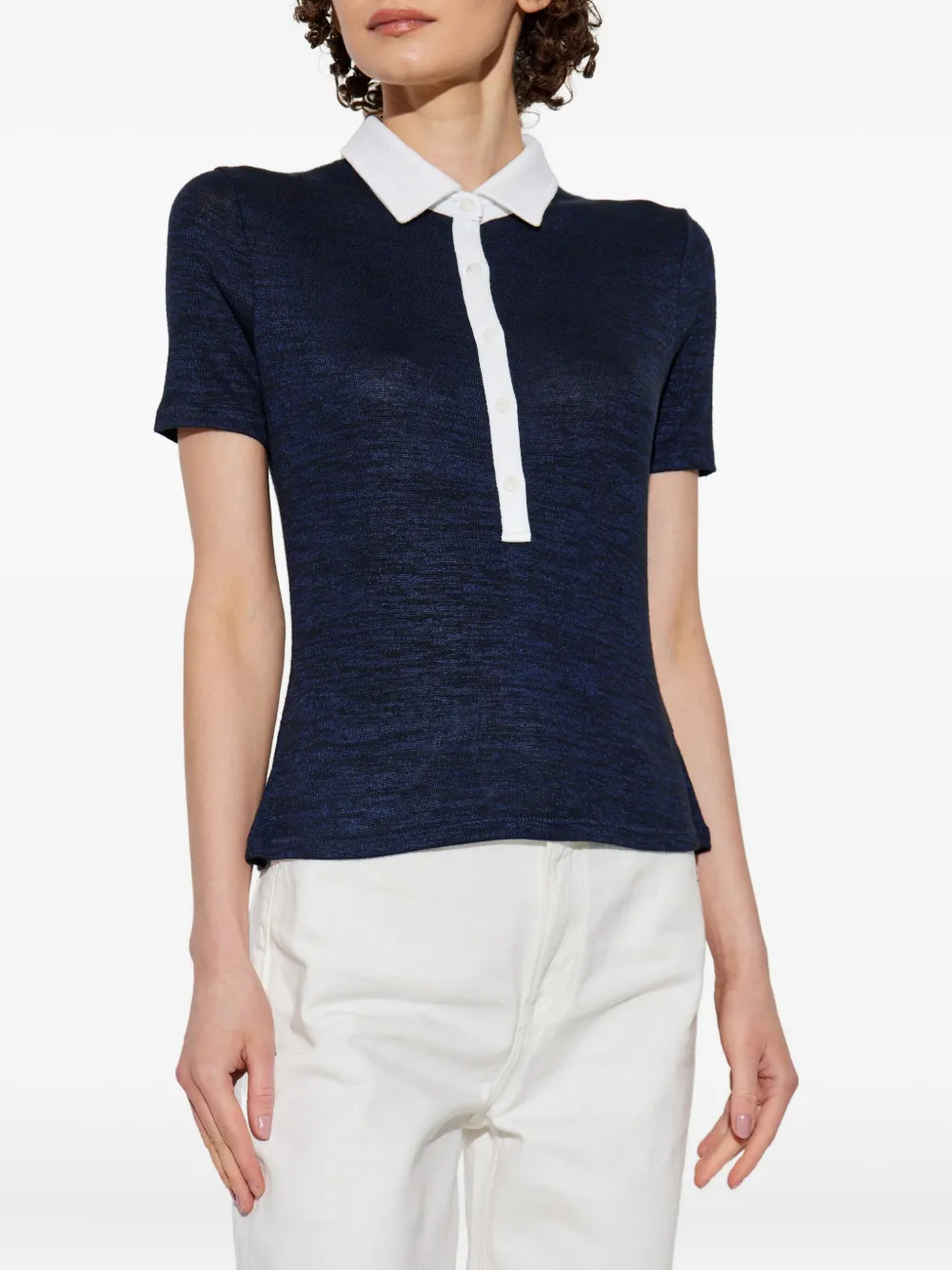 rag & bone Tweekleurige polotop Blauw