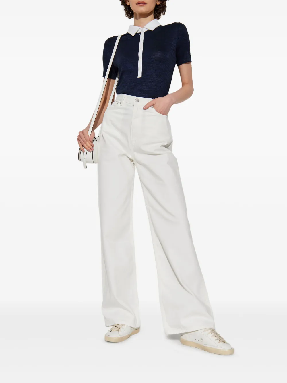 Rag & bone two-tone polo top - Blauw