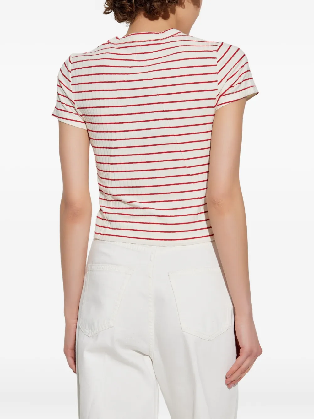rag & bone Gestreept T-shirt Rood