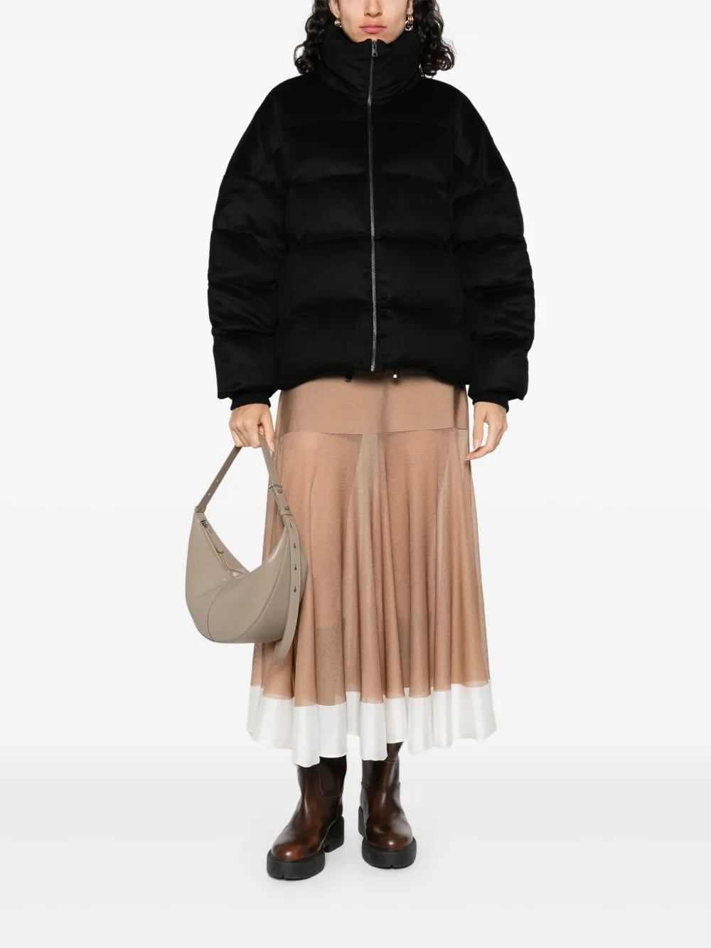 Soft Goat high-neck puffer jacket | Down Jackets | Image 2