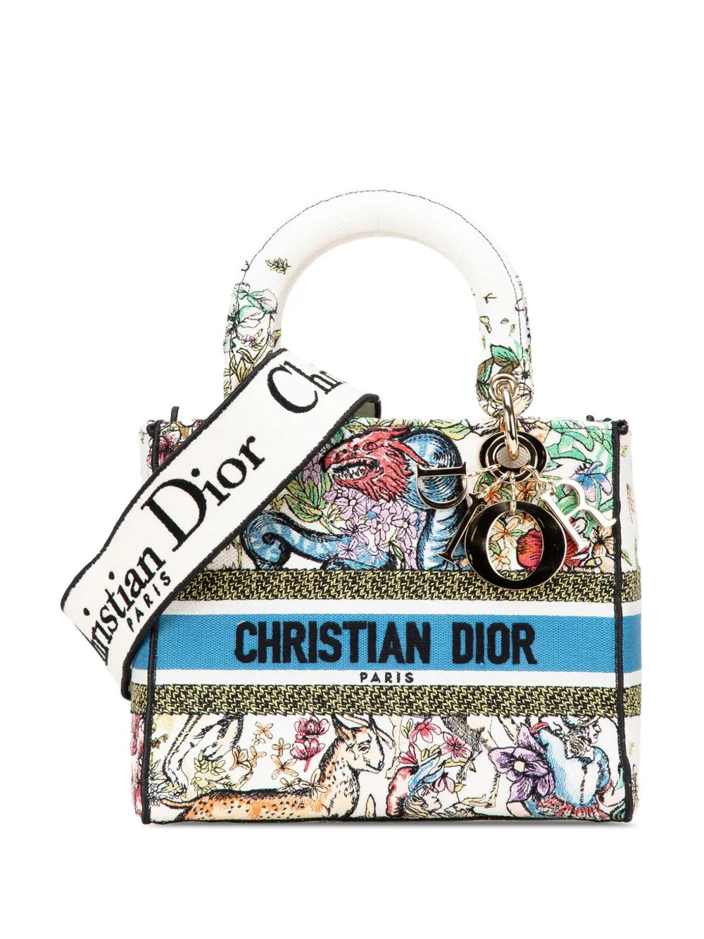 Christian Dior Pre-Owned 2022 ミディアム キャンバス D コンステレーション エンブロイダリー レディ D Christian Dior Pre-Owned 2022 ミディアム キャンバス D コンステレーション エンブロイダリー レディ D