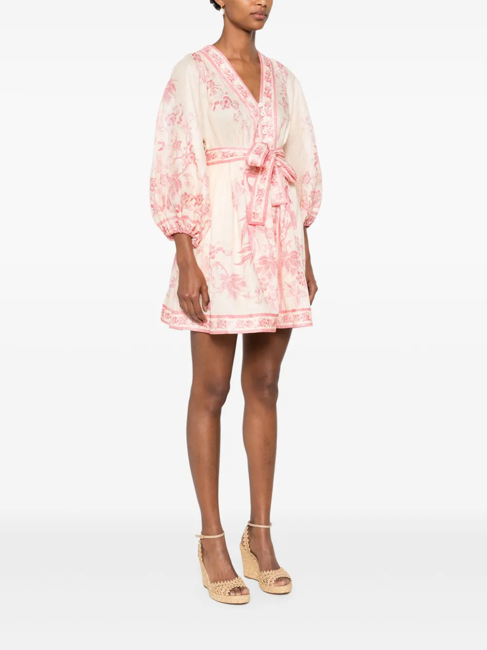 Shop Zimmermann Lucky Linen Mini Dress