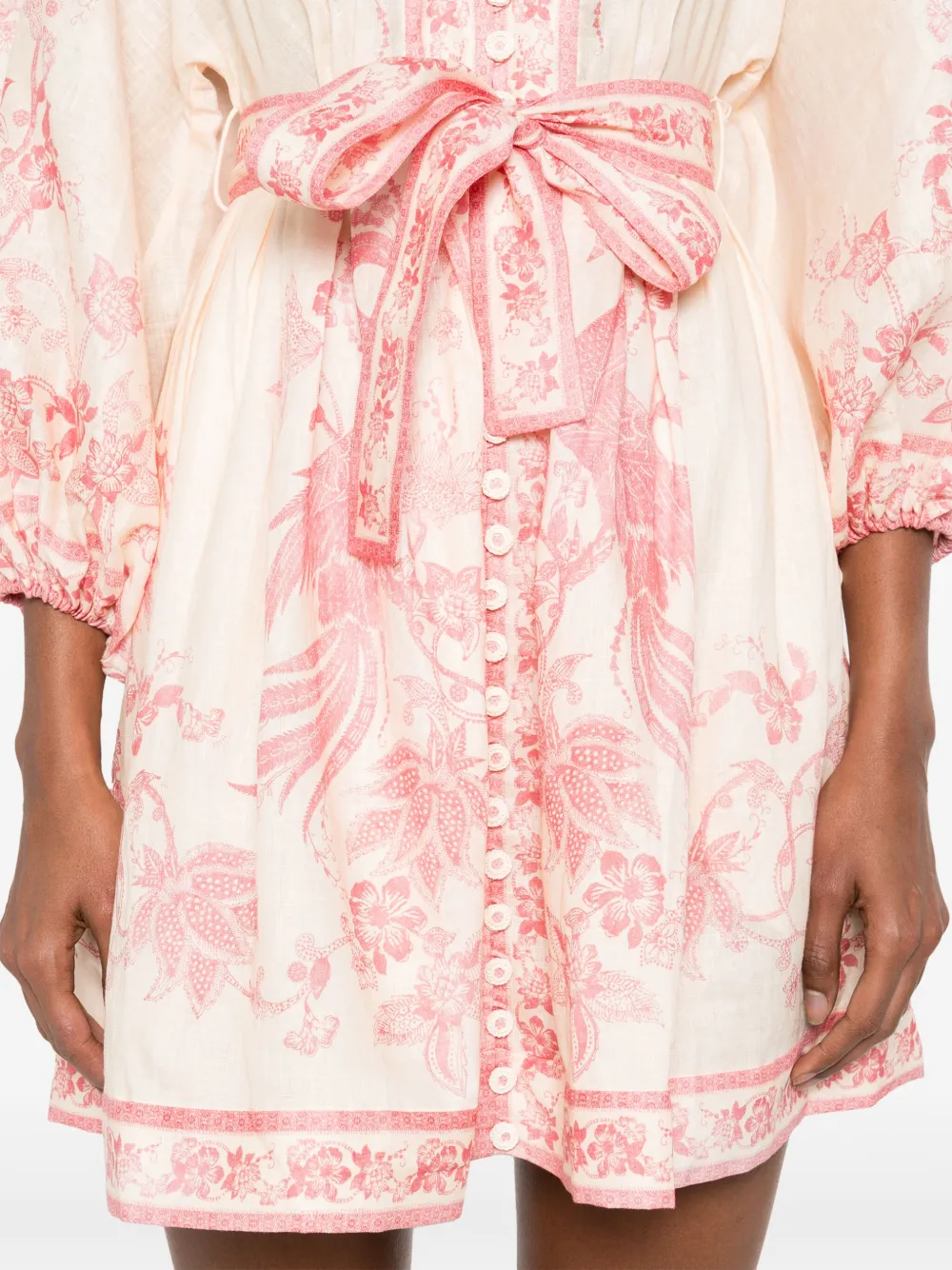 Shop Zimmermann Lucky Linen Mini Dress