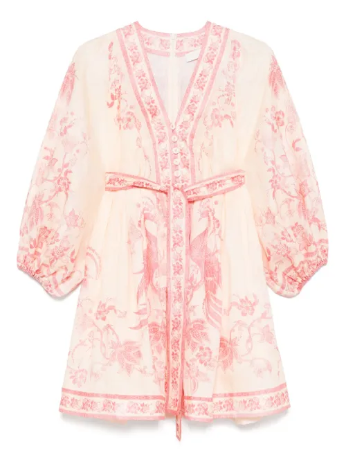 Robe courte Lucky en lin - ZIMMERMANN - Modalova